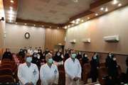 با حضور رئیس بیمارستان ضیائیان مراسم یک سال مبارزه با پاندمی کووید ۱۹ برگزار شد