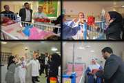 عیادت رئیس و مدیر و مدیر پرستاری مرکز آموزشی درمانی ضیائیان از بخش کودکان این مرکز