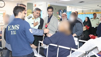 دیدار سرکلانتر دهم پلیس پیشگیری فاتب با مدیر بیمارستان ضیائیان و قدردانی از مدافعان سلامت
